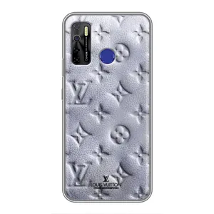Текстурный Чехол Louis Vuitton для Техно Камон 15 Ейр (Белый ЛВ)