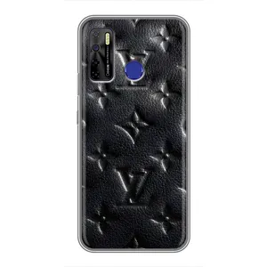 Текстурный Чехол Louis Vuitton для Техно Камон 15 Ейр (Черный ЛВ)