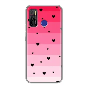 Чохли з тематикою "Маленькі Сердчеки" на TECNO Camon 15 Air (Чорні сердечка)