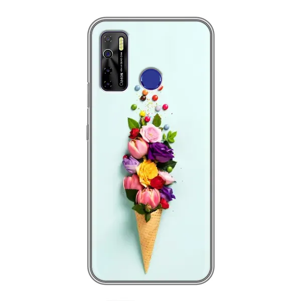 Чехол с рисунком «Цветок-мороженное» для TECNO Camon 15 Air Чехол с рисунком «Цветок-мороженное» для TECNO Camon 15 Air