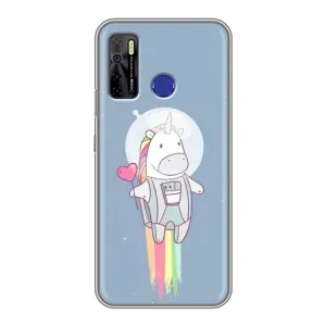 Чехол Unicorn на TECNO Camon 15 Air (Единорог космонавт)