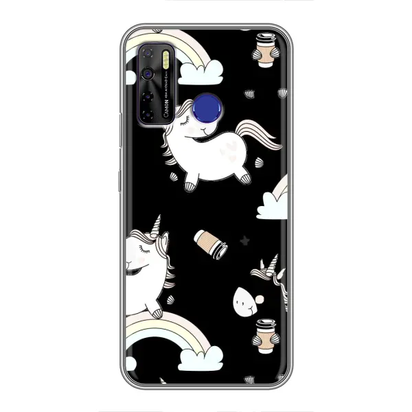Чехол с рисунком «Единорог с кофе» для TECNO Camon 15 Air Чехол с рисунком «Единорог с кофе» для TECNO Camon 15 Air