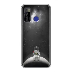 Силиконовый Чехол с принтом "Космонавты" на TECNO Camon 15 Air (Космонавт романтик)
