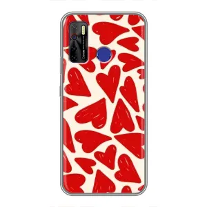 Чохли з тематикою "Маленькі Сердчеки" на TECNO Camon 15 Air (Червоні сердечки)