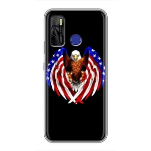 Чехол Флаг USA для TECNO Camon 15 Air (Крылья США)