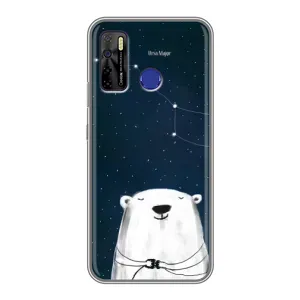 Силіконовий бампер з картинкою звірів для TECNO Camon 15 Air (Ведмедиця)