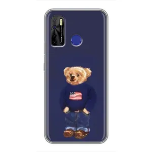 Чехлы Мишка Тедди для Техно Камон 15 Ейр (Мишка USA)