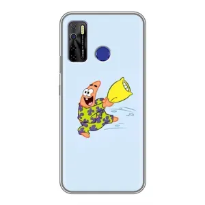 Чехлы с Патриком на TECNO Camon 15 Air (Патрик с подушкой)