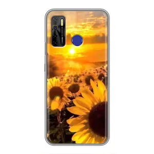 Чехол с Цветами для TECNO Camon 15 Air (поле подсолнухов)