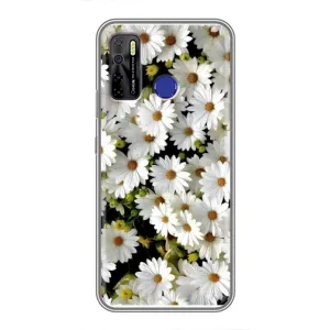 Чехол с ромашками на TECNO Camon 15 Air (Рамка в ромашках)