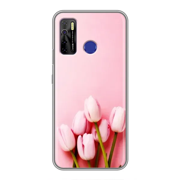 Чехол с рисунком «Розовые тюльпаны» для TECNO Camon 15 Air Чехол с рисунком «Розовые тюльпаны» для TECNO Camon 15 Air