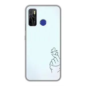 Чохол (Знак сердечка) для TECNO Camon 15 Air (Сердечко на блакитному)