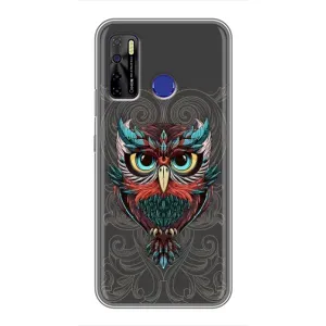 Чохли з принтом СОВИ для TECNO Camon 15 Air (Сова на сірому)