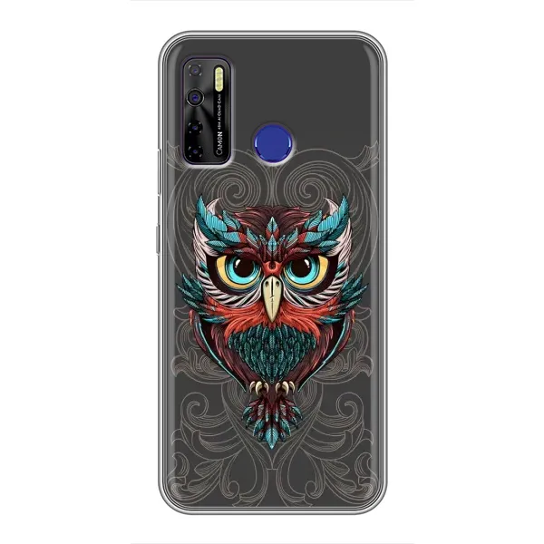 Чехол с рисунком «Сова на сером» для TECNO Camon 15 Air