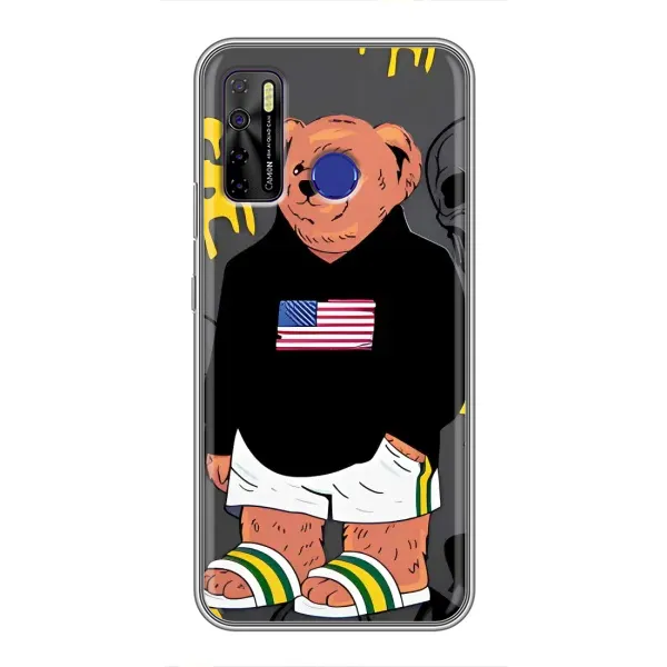 Чехол с рисунком «Teddy USA» для TECNO Camon 15 Air Чехол с рисунком «Teddy USA» для TECNO Camon 15 Air