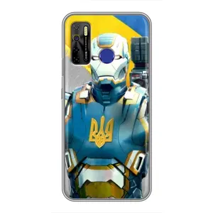 Силиконовый Чехол на TECNO Camon 15 Air (Я-Украина) (Украинский робокоп)