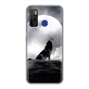 Чохол з Вовком на TECNO Camon 15 Air (Вовк і місяць)