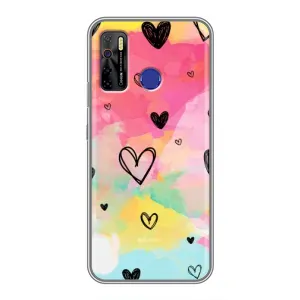 Чохли з тематикою "Маленькі Сердчеки" на TECNO Camon 15 Air (Яскраві серця)