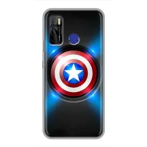 Чехол с Щитом Капитана Америки на TECNO Camon 15 Air (Яркий Щит Капитана)