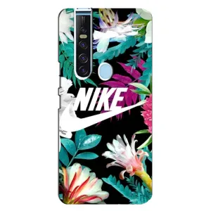Силіконовый Чохол на TECNO Camon 15 Pro з картинкою НАЙК (Квітковий Nike)