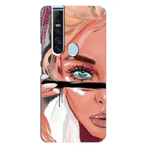 Силиконовый Чехол на TECNO Camon 15 Pro с картинкой Стильных Девушек (Девушка и ресницы)