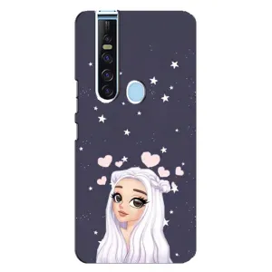 Чехол Стильные девушки на TECNO Camon 15 Pro (Девушка и сердечки)