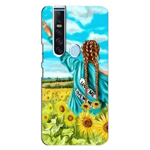 Чехол Стильные девушки на TECNO Camon 15 Pro (Девушка на поле)