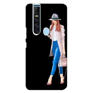 Чехол с картинкой Модные Девчонки TECNO Camon 15 Pro (Девушка со смартфоном)