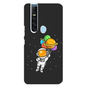 Силиконовый Чехол с принтом "Космонавты" на TECNO Camon 15 Pro (Космонавт с шариками)