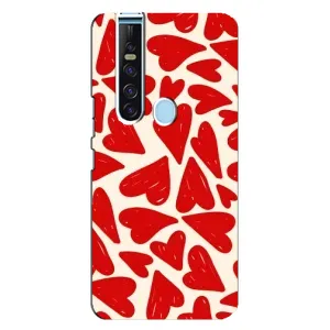 Чехлы с тематикой "Маленькие Сердечки" на TECNO Camon 15 Pro (Красные сердечка)