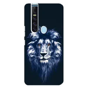 Чехол с картинкой на TECNO Camon 15 Pro (Лев - синий)