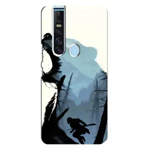 Силиконовый бампер с картинкой животных для TECNO Camon 15 Pro (Медведь и лес)