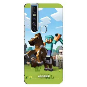 Чехлы для TECNO Camon 15 Pro (Персонажи Майн Крафт) (На коне)