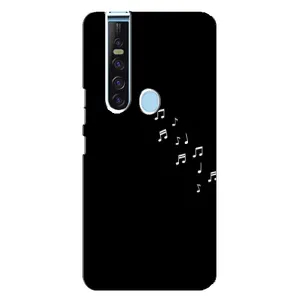 Чехол с картинками на черном фоне для TECNO Camon 15 Pro (Ноты)