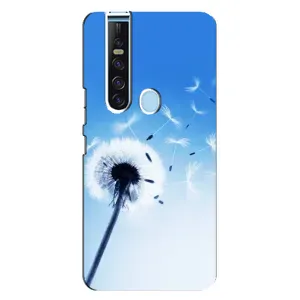 Силиконовый Чехол с одуванчиками на TECNO Camon 15 Pro (Одуванчик на голубом)