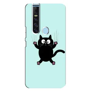 Силиконовый чехол с котиком для TECNO Camon 15 Pro (Падающий кот)