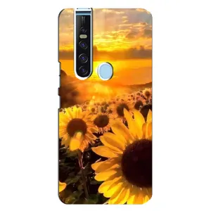 Чехол с Цветами для TECNO Camon 15 Pro (поле подсолнухов)