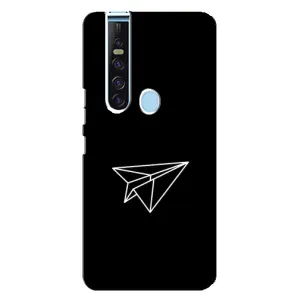 Чехол с картинками на черном фоне для TECNO Camon 15 Pro (Самолетик)