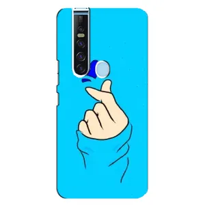 Чехлы (Знак сердечка) на TECNO Camon 15 Pro (Сердце на синем)