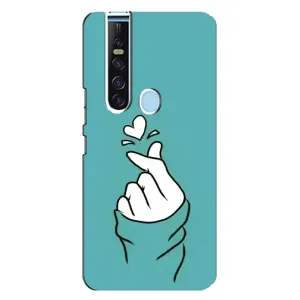 Чехлы (Знак сердечка) на TECNO Camon 15 Pro (Сердечко на бирюзовом)