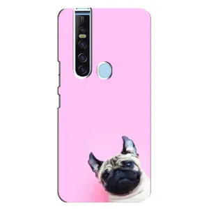 Бампер для TECNO Camon 15 Pro с картинкой "Песики" (Собака на розовом)