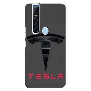 Силиконовый бампер с картинкой машины на TECNO Camon 15 Pro (Logo TESLA)