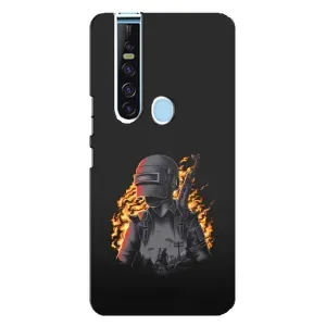Силиконовый чехол с картинкой "Герой Pubg" на TECNO Camon 15 Pro (В огне)