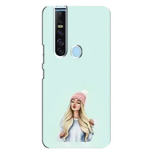 Силиконовый Чехол на TECNO Camon 15 Pro с картинкой Стильных Девушек (В шапке)