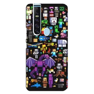 Чехол майнкрафт для TECNO Camon 15 Pro (Все персонажи)