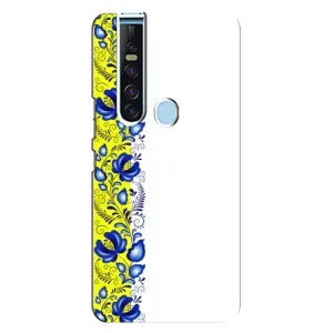Силіконовый Чохол на TECNO Camon 15 Pro з картинкой Вишиванки (Жовто-біла вишиванка)