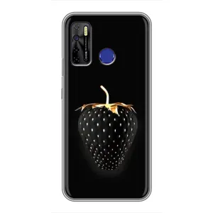 Чехол с изображением вкусной еды для TECNO Camon 15 (Чёрная клубника)