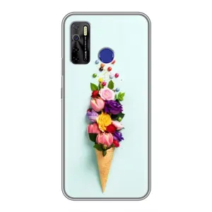 Чехлы с тематикой "ЦВЕТЫ" на TECNO Camon 15 (Цветок-мороженное)