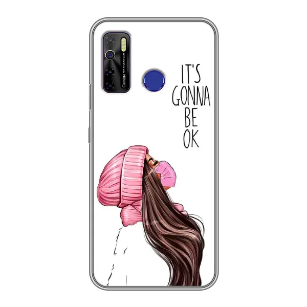 Чехол с рисунком «Девушка в маске» для TECNO Camon 15