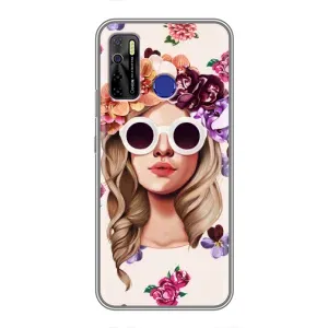 Чехол с картинкой Модные Девчонки TECNO Camon 15 (Девушка в очках)